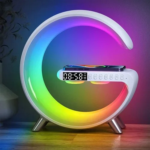 Google Shaped-RGB Night mood LED Lamp Bluetooth Speaker with Wireless Charger